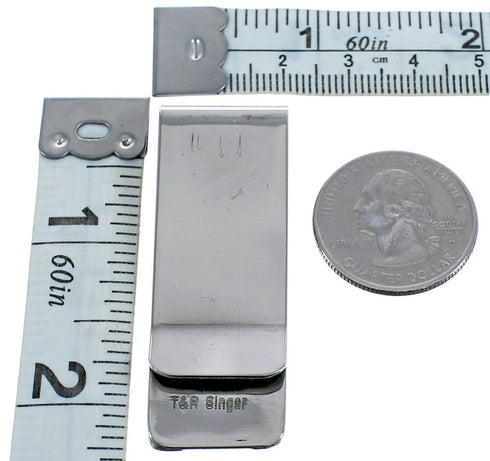 Sterling Silver Design 12KGF Genuine Navajo Money Clip BX120312