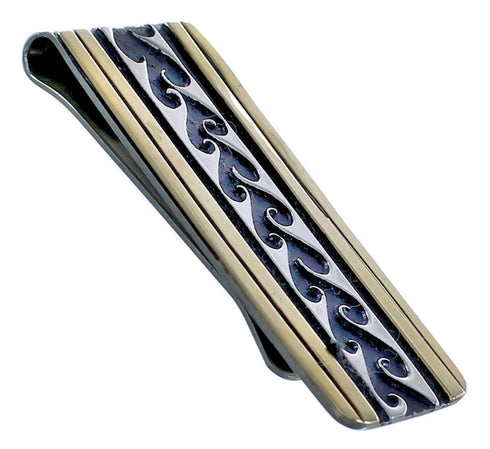 Sterling Silver Design 12KGF Genuine American Indian Money Clip BX120314