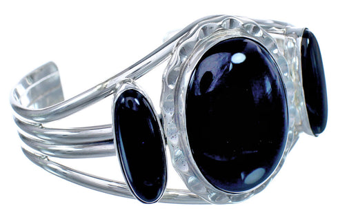 Native American Sterling Silver Onyx Cuff Bracelet BX120324