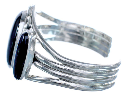 Native American Sterling Silver Onyx Cuff Bracelet BX120324