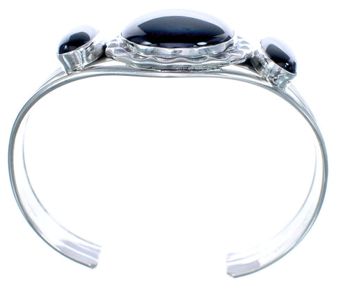 Native American Sterling Silver Onyx Cuff Bracelet BX120324