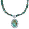 Sterling Silver Turquoise Native American Bead Pendant Necklace Set BX120366