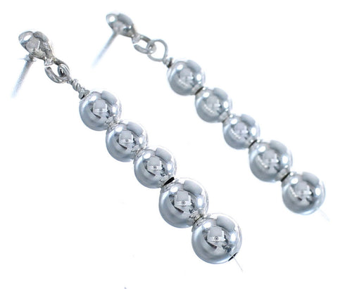 Sterling Silver Southwestern Bead Post Dangle Earrings BX120385