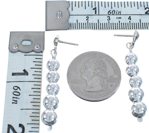 Sterling Silver Southwestern Bead Post Dangle Earrings BX120385