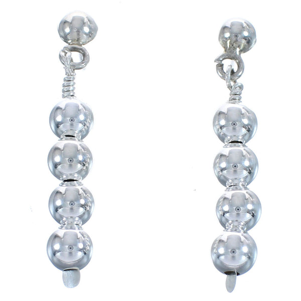 Southwestern Authentic Sterling Silver Bead Post Dangle Earrings BX120386
