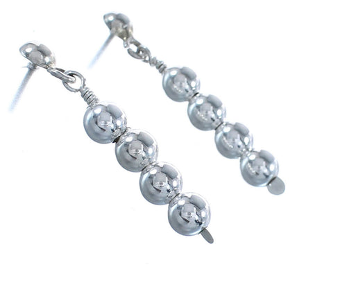 Southwestern Authentic Sterling Silver Bead Post Dangle Earrings BX120386