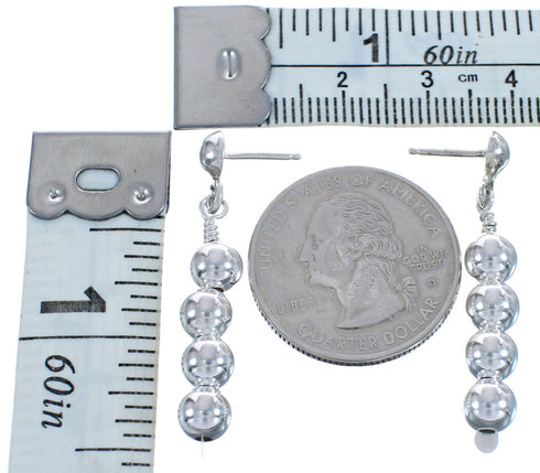 Southwestern Authentic Sterling Silver Bead Post Dangle Earrings BX120386