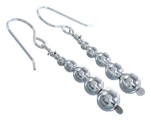 Sterling Silver Bead Hook Dangle Southwest Earrings BX120388