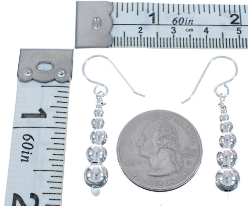 Sterling Silver Bead Hook Dangle Southwest Earrings BX120388