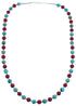 Southwestern Sterling Silver Turquoise Coral Bead Necklace BX120501