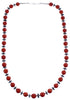 Bead Coral and Hematite Sterling Silver Southwestern Necklace BX120509