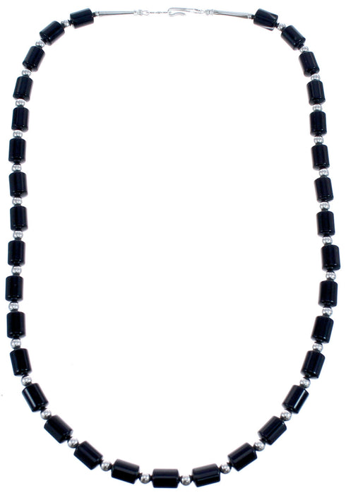 Authentic Sterling Silver Onyx Southwestern Bead Necklace BX120506