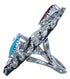 Flower Turquoise Coral Authentic Sterling Silver American Indian Ring Size 6-3/4 BX120033