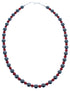 Hematite And Coral Southwestern Sterling Silver Bead Necklace BX120483