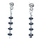 Authentic Sterling Silver Hematite Bead Post Dangle Earrings BX120492