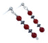 Post Dangle Sterling Silver Coral and Hematite Bead Earrings BX120493