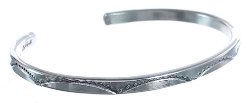 Genuine Sterling Silver Navajo Cuff Bracelet BX120357