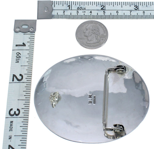 Sterling Silver Turquoise Navajo Bear Paw Belt Buckle BX120361