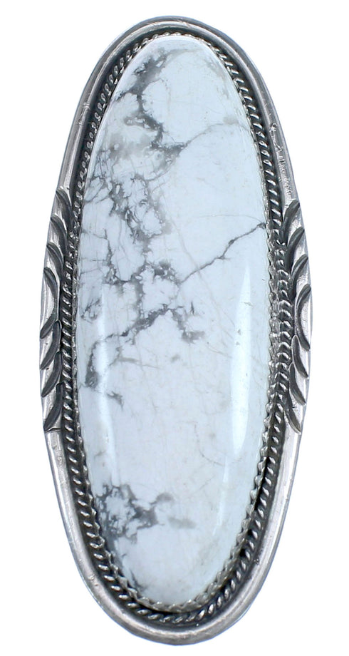 Native American Hand Crafted Howlite Sterling Silver Ring Size 6-1/4 BX120186