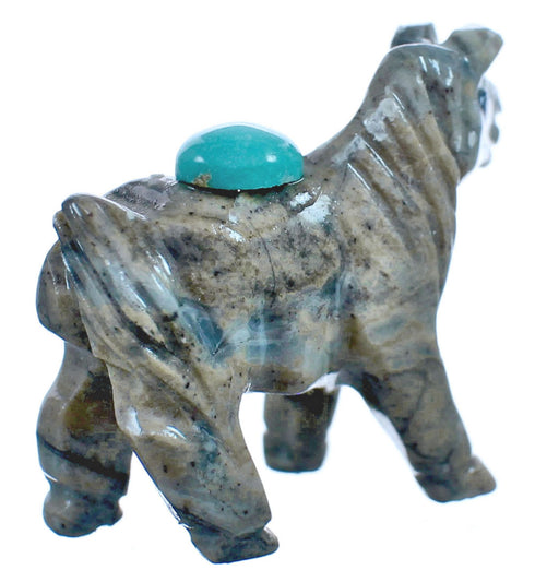 Brown Agate Hand Crafted Native American Fetish Horse Figurine BX120195