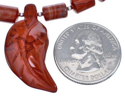 Jasper Authentic Sterling Silver Bead Leaf Pedant Necklace BX120624