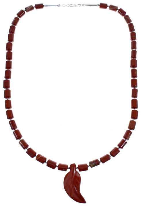 Southwestern Jasper Authentic Sterling Silver Bead Leaf Pedant Necklace BX120626