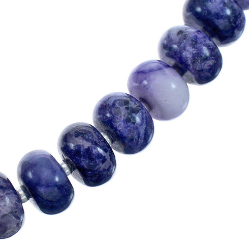 Purple Charoite Southwestern Sterling Silver Rondelle Bead Necklace BX120614