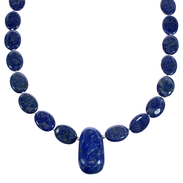 Lapis And Sterling Silver Authentic Bead Necklace BX120627