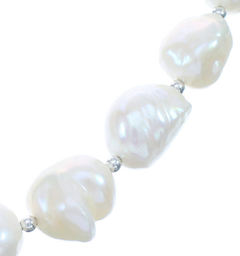 Genuine Sterling Silver Fresh Water Pearl Bead Southwest Necklace BX120637