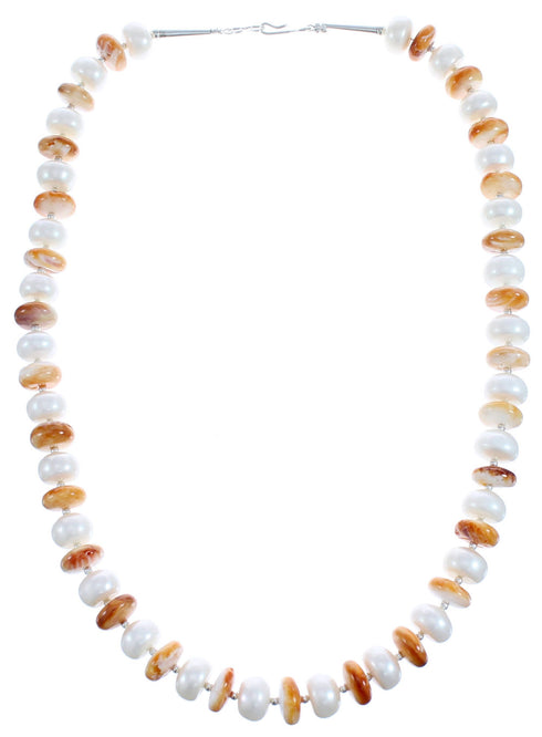 Oyster Shell and Fresh Water Pearl Sterling Silver Bead Necklace BX120641