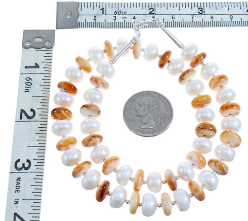 Oyster Shell and Fresh Water Pearl Sterling Silver Bead Necklace BX120641