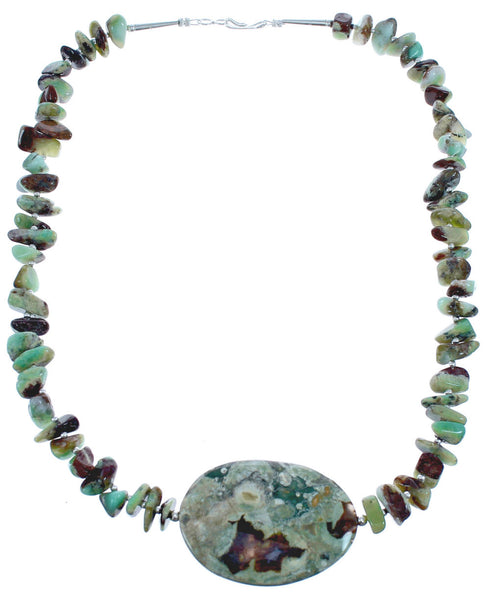 Authentic Sterling Silver Green Agate Bead Necklace BX120646