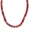 Sterling Silver Red Oyster Shell Bead Necklace BX120527