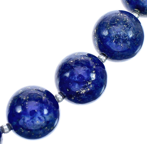 Sterling Silver Natural Lapis Southwest Bead Necklace BX120532