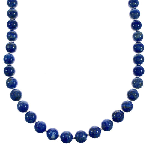 Southwest Genuine Sterling Silver Lapis Bead Necklace BX120533