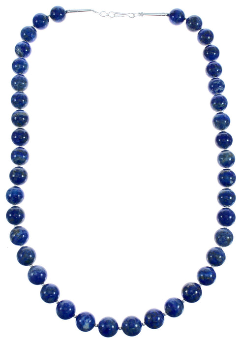 Southwest Genuine Sterling Silver Lapis Bead Necklace BX120533