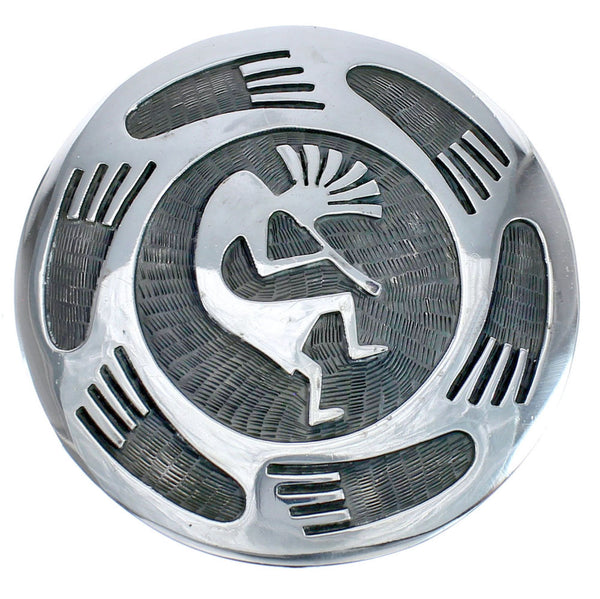 Hopi Authentic Sterling Silver Kokopelli Overlay Pin BX120265