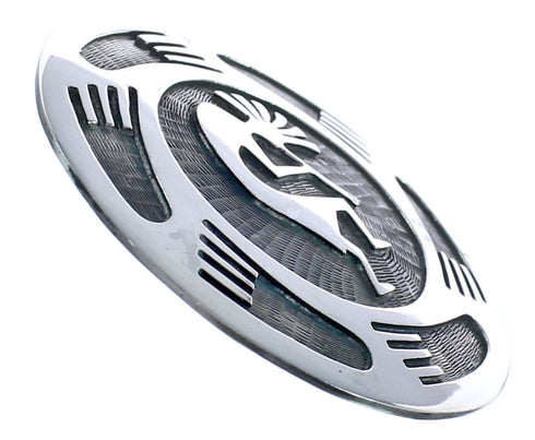 Hopi Authentic Sterling Silver Kokopelli Overlay Pin BX120265