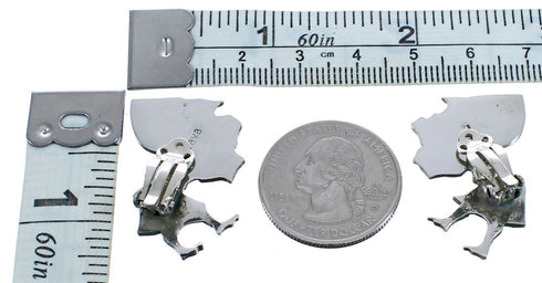 Katchina Sterling Silver Clip On Hopi Earrings BX120278