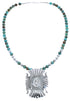 Sterling Silver Turquoise Native American Bead Necklace BX120295