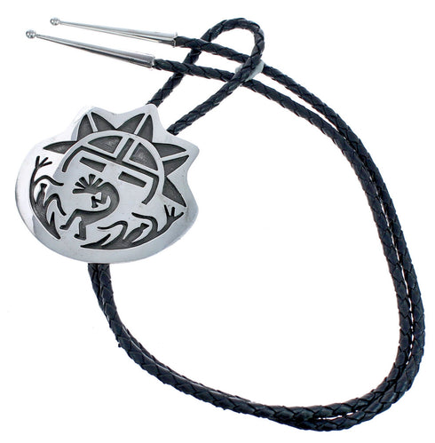 Authentic Sterling Silver Kokopelli Sunface Hopi Bolo Tie BX120293