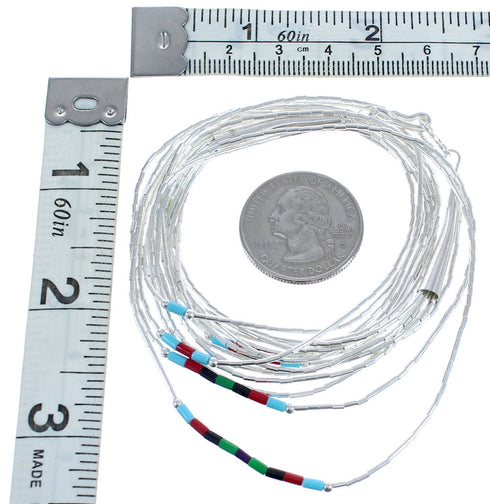 Liquid Sterling Silver Multicolor 5-Strand Bead Necklace BX120512