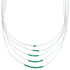 Hand Strung Liquid Silver Malachite 5-Strand Necklace BX120513