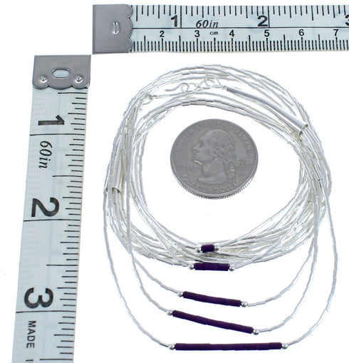 Liquid Sterling Silver Sugilite 5-Strand Bead Necklace BX120517