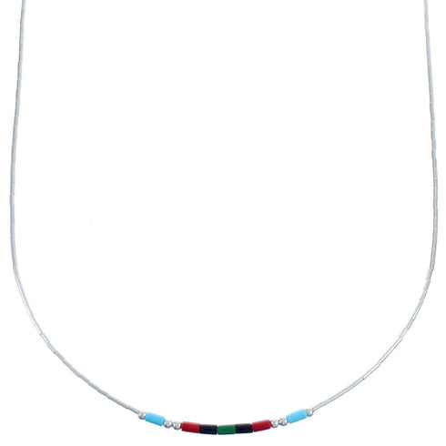 Authentic Hand Strung Liquid Silver & Multicolor Necklace BX120518