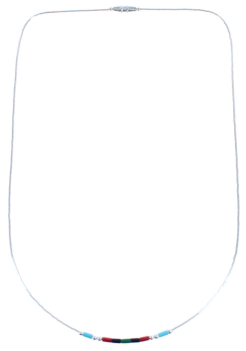 Authentic Hand Strung Liquid Silver & Multicolor Necklace BX120518