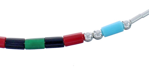 Authentic Hand Strung Liquid Silver & Multicolor Necklace BX120518