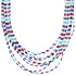 Authentic Liquid Silver 10-Strand Multicolor Bead Necklace BX120591