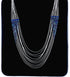 Azurite Liquid Sterling Silver Hand Strung Waterfall Necklace bx120664