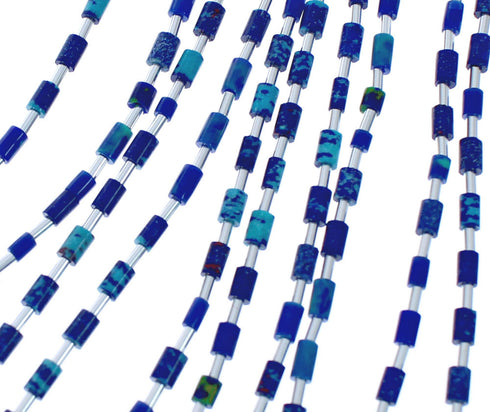 Azurite Authentic Liquid Sterling Silver Hand Strung Necklace BX120668